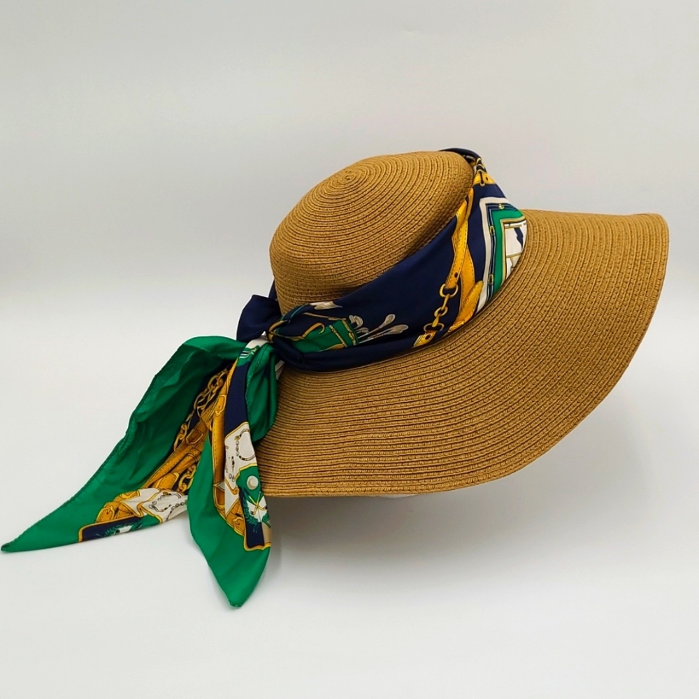 Eddie Bauer Floppy Sun Hat with‎ Attached Scarf OS